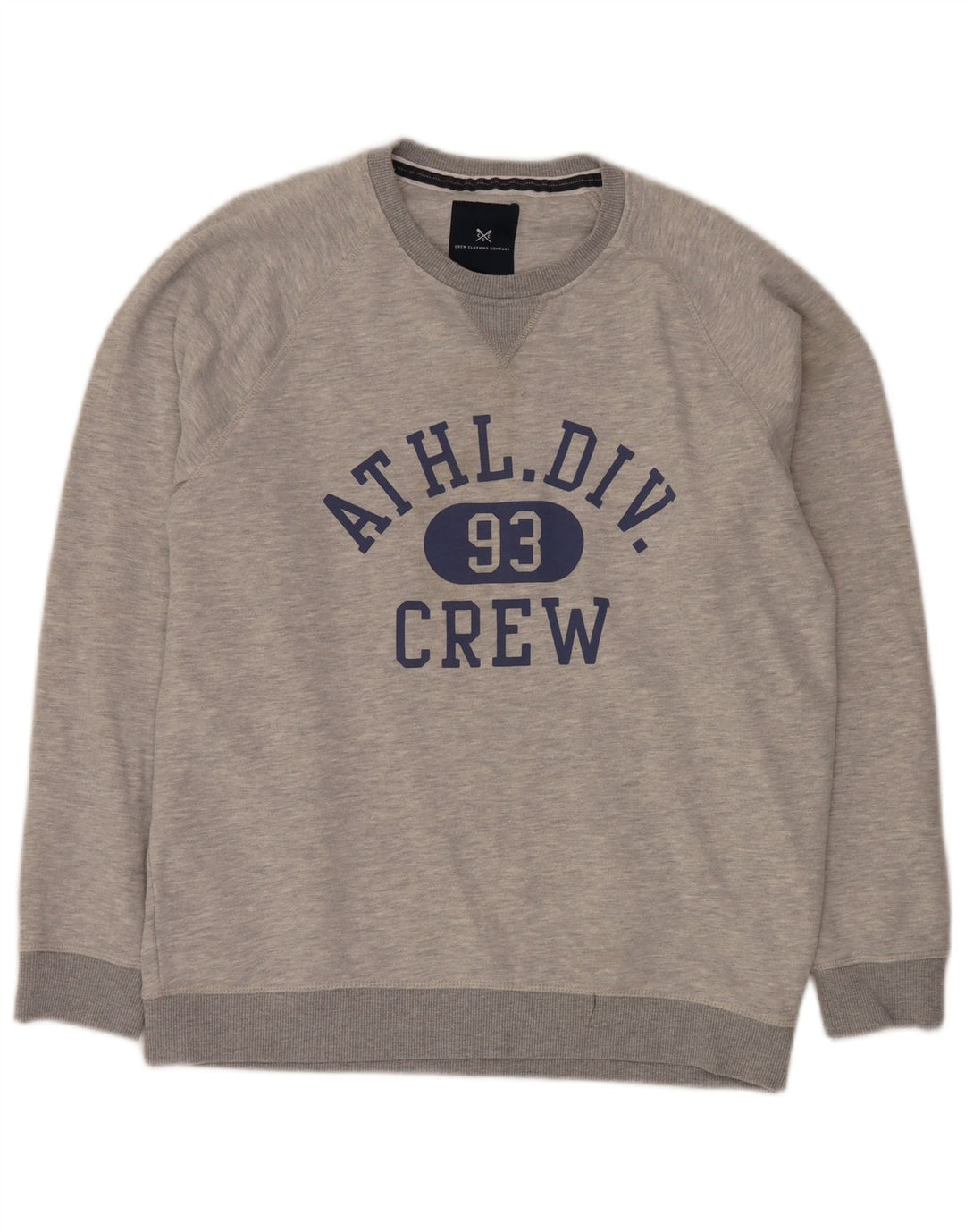 Crew Clothing Felpa grafica da uomo Maglione grande cotone chiazzato grigio
