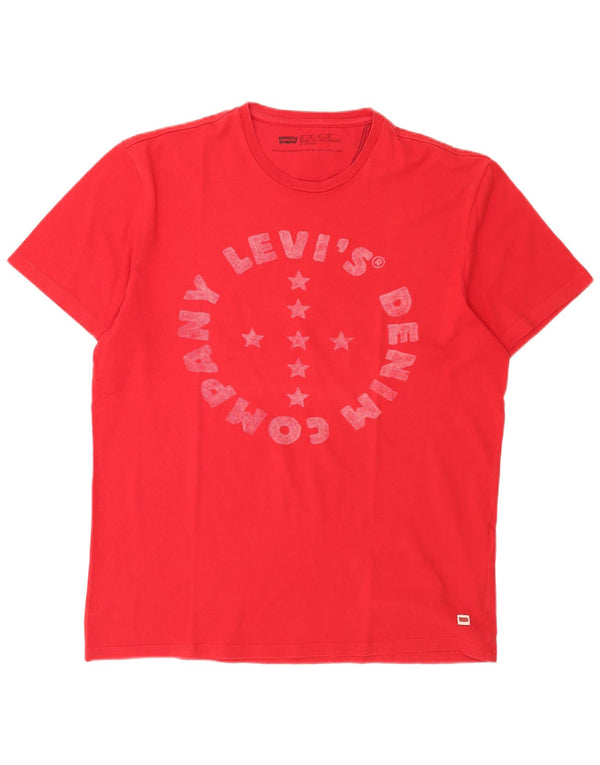 T-shirt grafica da uomo con vestibilità standard Levi's Top XL in cotone rosso