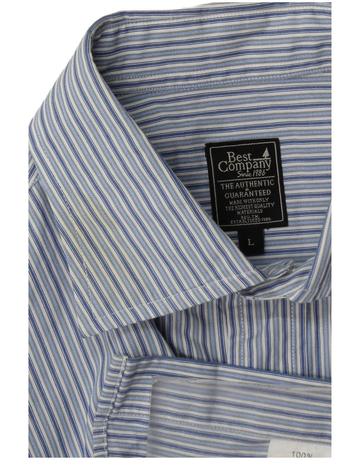 Camicia da uomo Best Company in cotone a righe grandi blu
