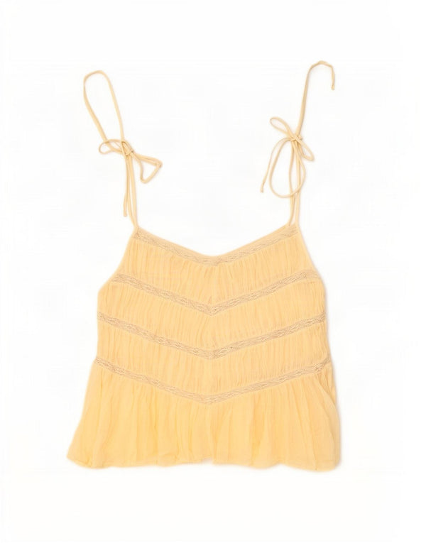 Zara Womens Cami Top UK 12 Medium Beige Cotton