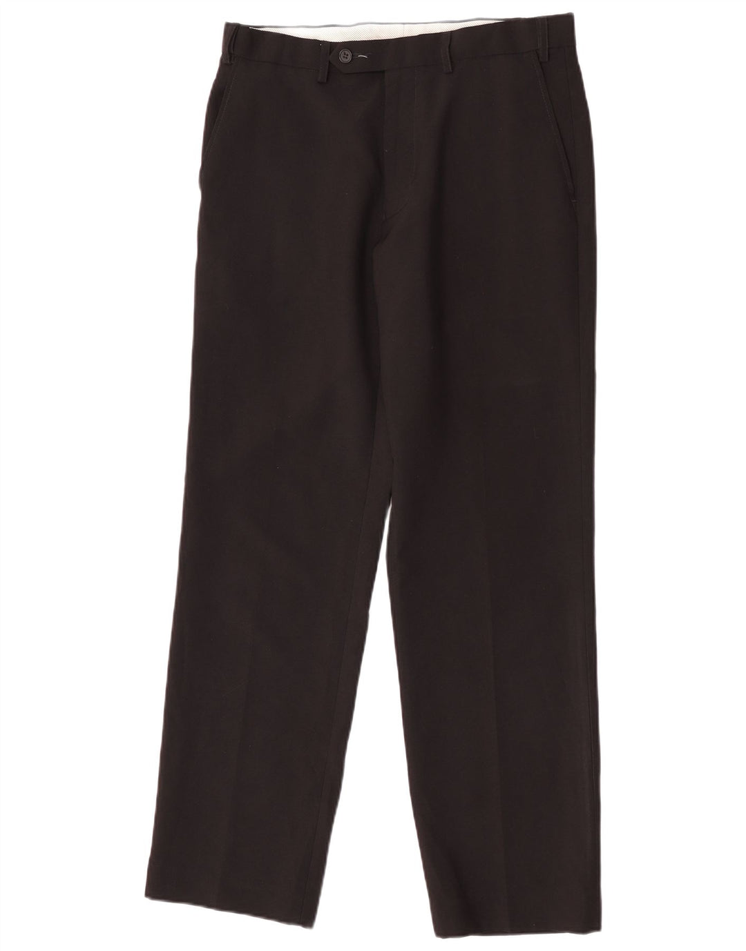 Pantaloni da abito dritti da uomo Marks & Spencer W32 L31 poliestere nero