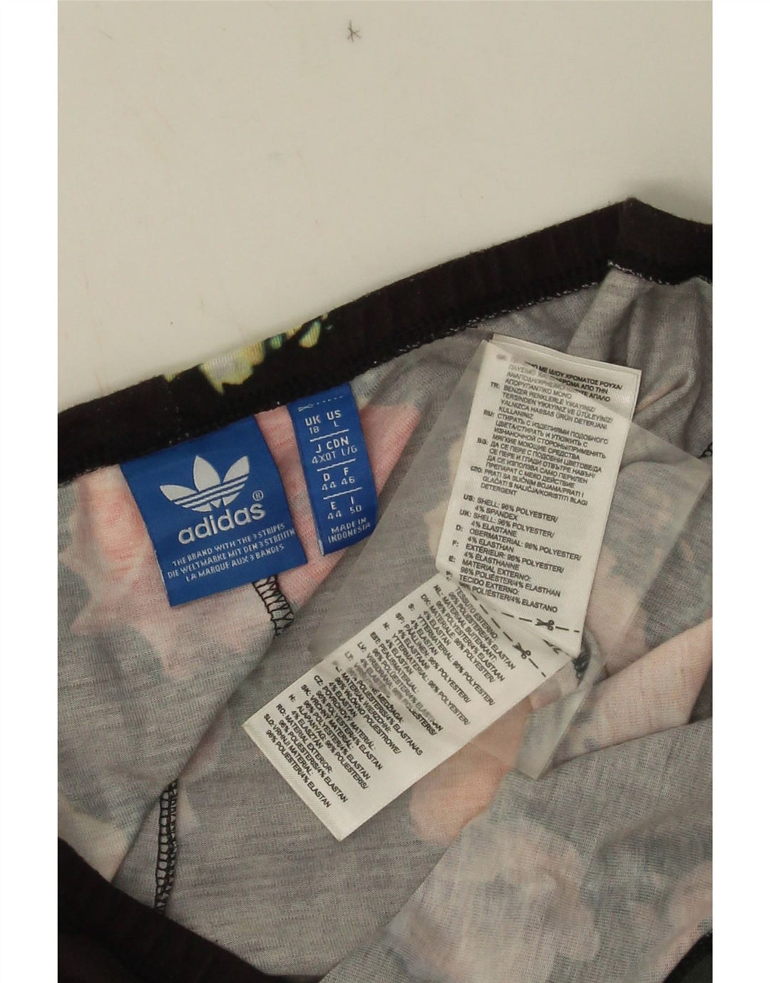 Leggings Adidas da donna UK 18 XL poliestere floreale nero