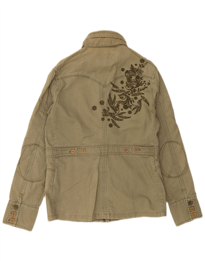 Levi's Giacca da donna con cappuccio grafico da donna UK 16 Large in cotone kaki