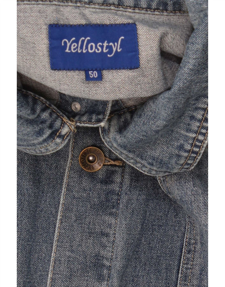 Giacca di jeans vintage da uomo IT 50 grande blu