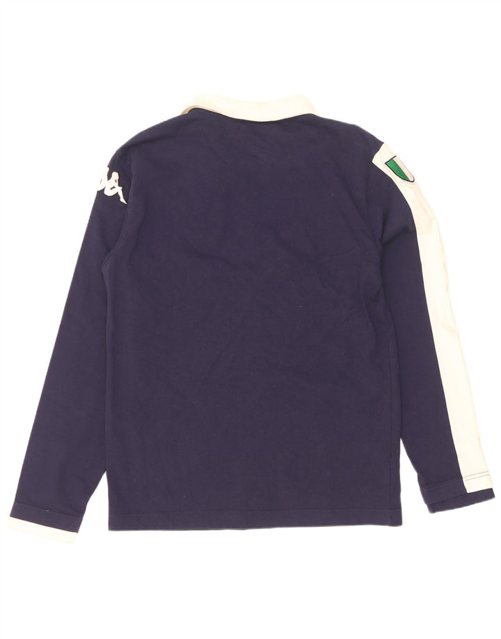 Polo da rugby grafica da uomo Kappa a blocchi di colore blu navy medio