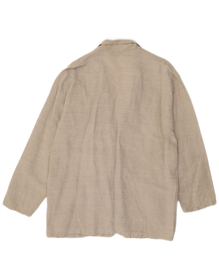 Giacca blazer da donna a 2 bottoni Stefanel UK 18 XL Lino beige
