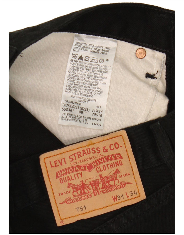Levi's Uomo 751 Jeans dritti W31 L34 Cotone Nero