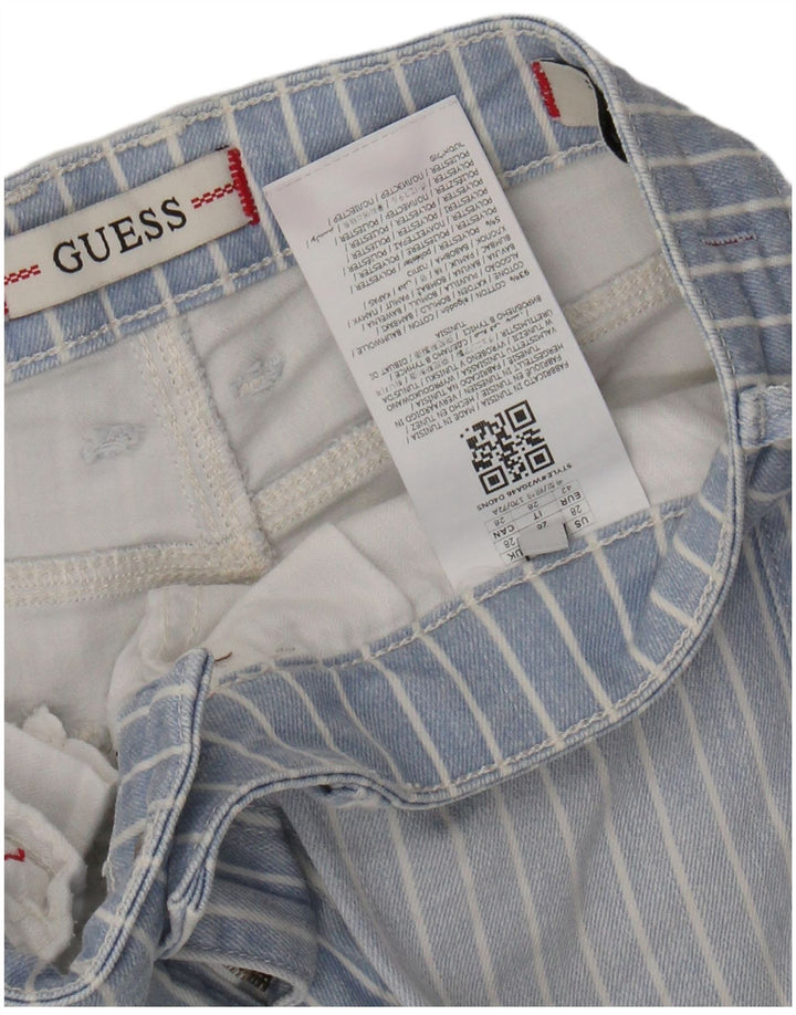 Jeans skinny GUESS da donna W28 L28 cotone gessato blu