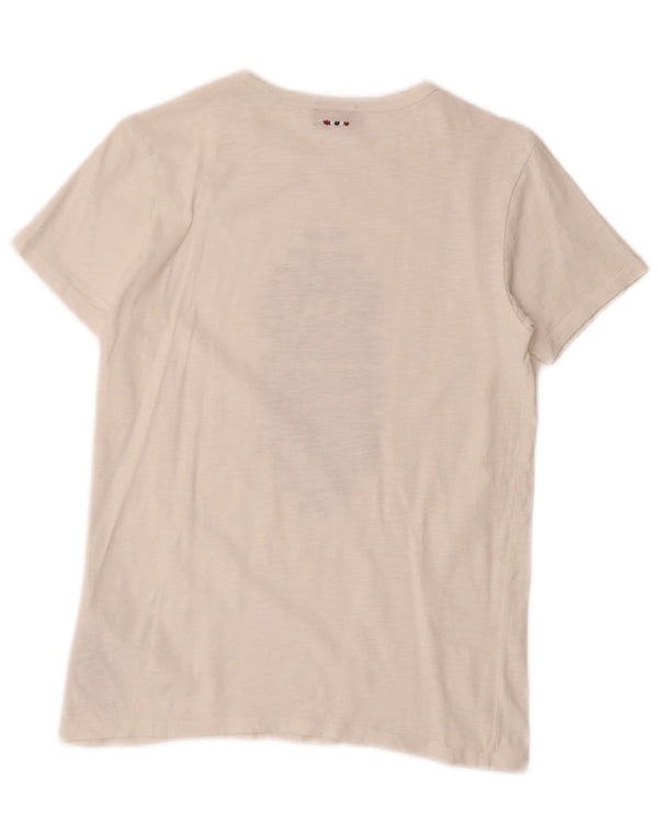 T-shirt con grafica geografica per ragazze NAPAPIJRI 13-14 anni in cotone bianco