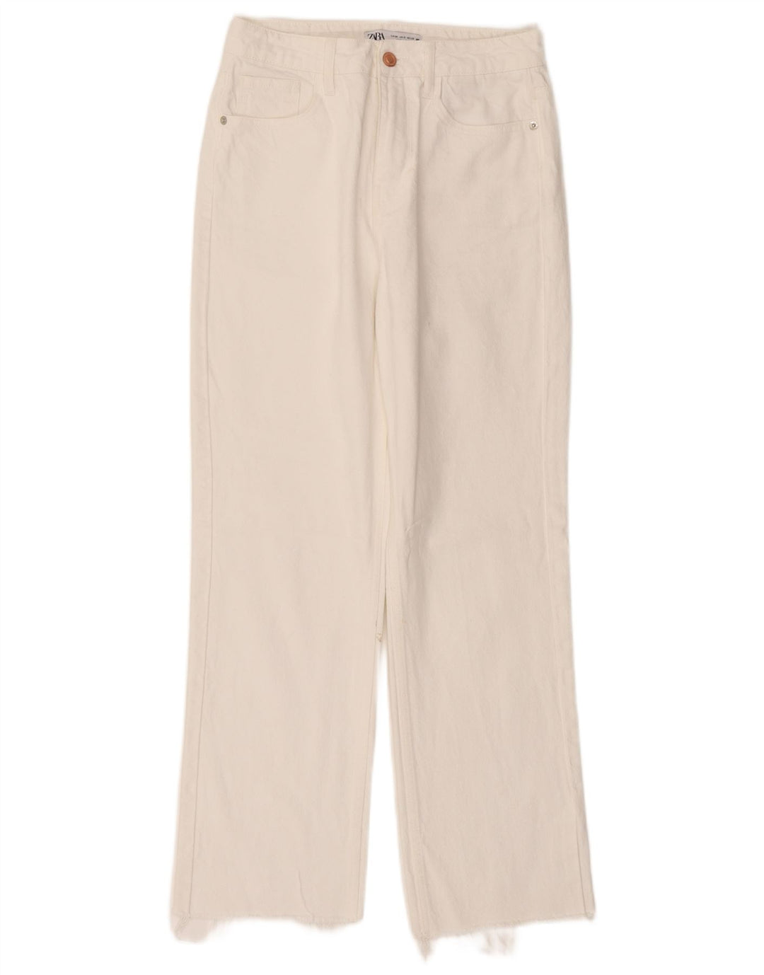 Jeans dritti da donna Zara EU 38 Small W28 L28 Cotone bianco