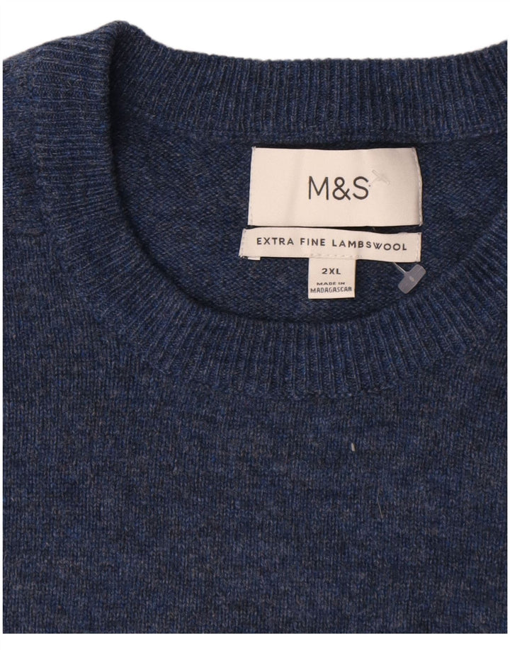 Maglione maglione girocollo da uomo Marks & Spencer 2XL blu navy screziato