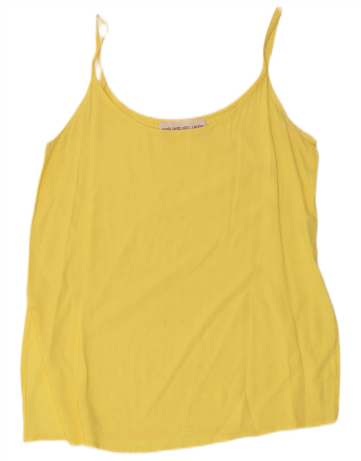 Canottiera vintage da donna IT 44 acetato giallo medio