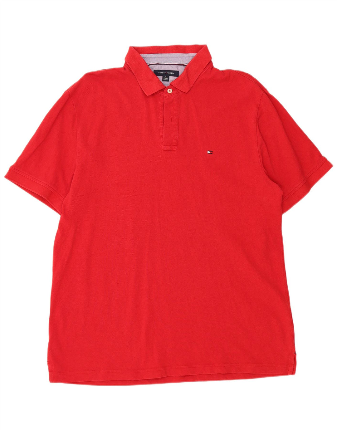 TOMMY HILFIGER Mens Polo Shirt XL Red Cotton