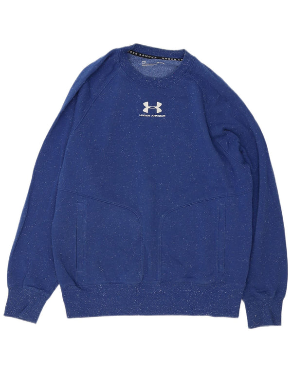 Felpa da uomo Under Armour Maglione in cotone chiazzato blu medio
