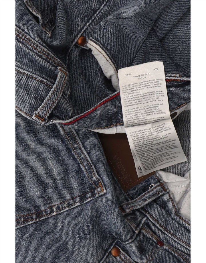 Jeans dritti regolari da uomo Wrangler W36 L30 cotone blu
