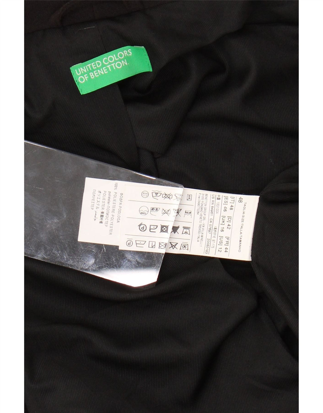 Giacca Bolero da donna BENETTON UK 16 grande poliestere nero