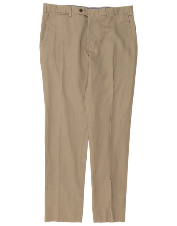Pantaloni chino slim da uomo Massimo Dutti EU 42 Large W34 L34 Cotone beige
