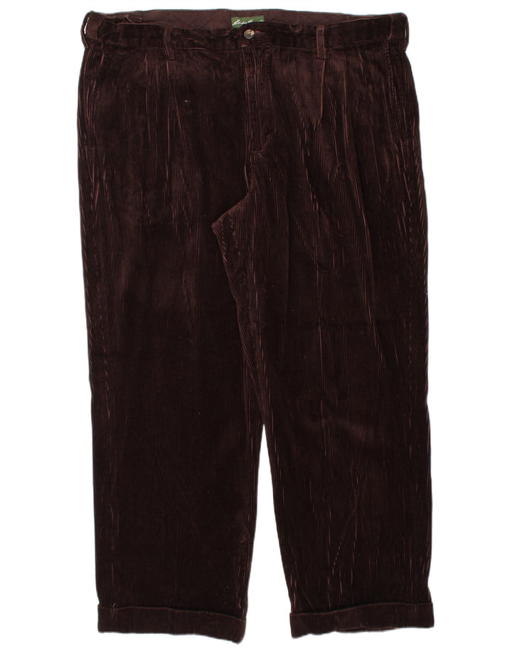 EDDIE BAUER Pantaloni da uomo in velluto a coste con picchetti W44 L30 cotone marrone