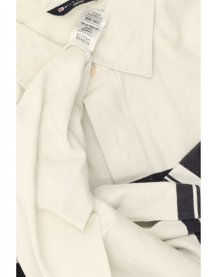 Polo Marks & Spencer da uomo blu Harbour grande blocco colore bianco