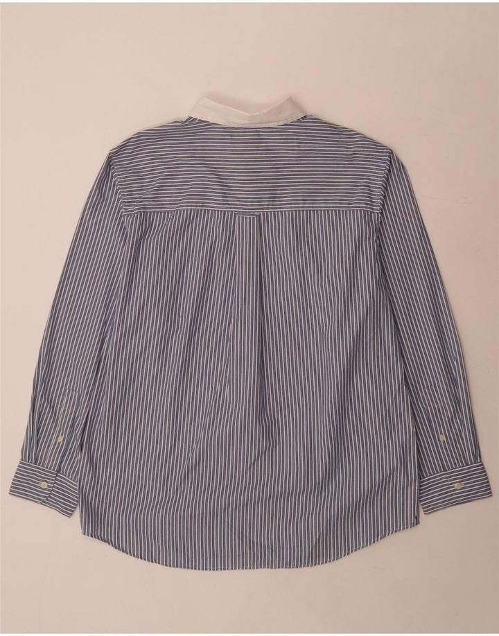 Chaps Camicia da uomo Easy Care, cotone a righe grandi blu