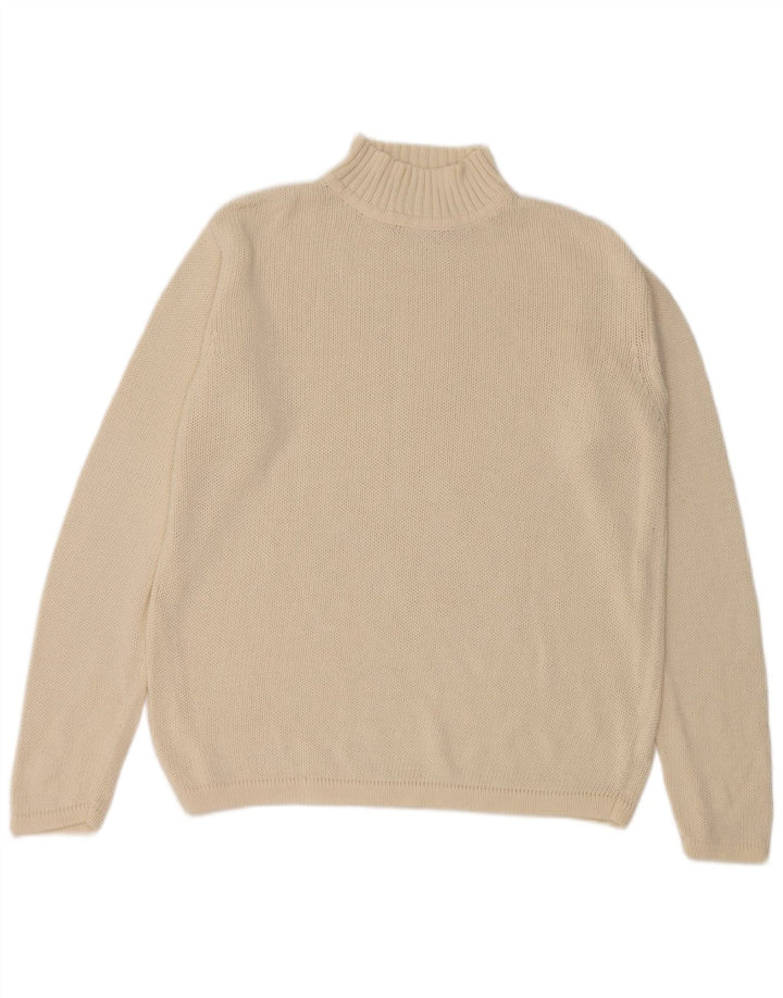 Maglione da uomo a collo alto Eddie Bauer in cotone bianco sporco medio