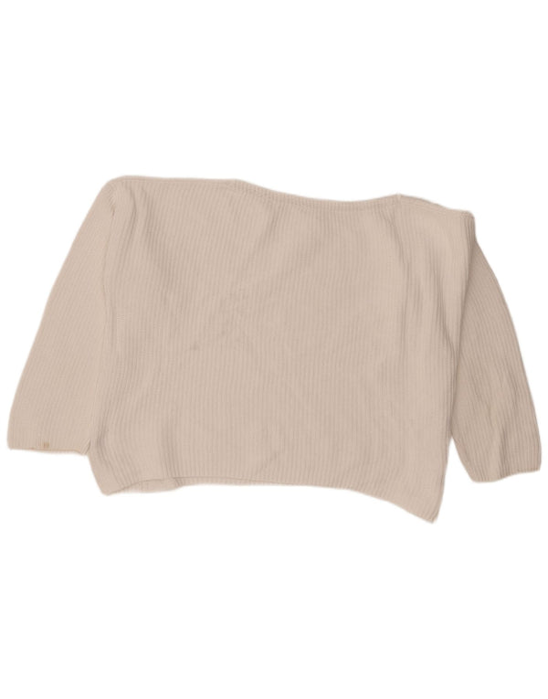 Tommy Hilfiger Maglione corto con scollo a barchetta da donna UK 14 Medium White