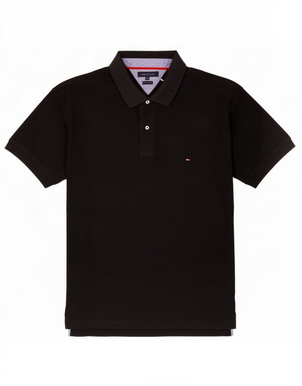 Polo da uomo Tommy Hilfiger 4XL cotone nero