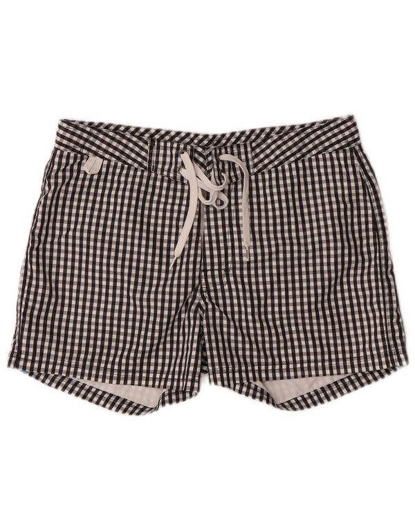 Pantaloncini da bagno da uomo Sundek medio nero a quadretti in poliestere