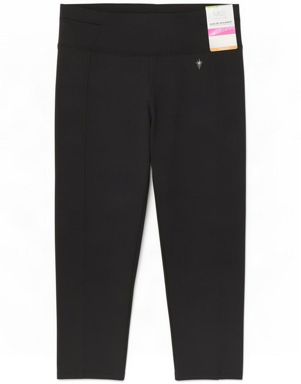 Marks & Spencer Leggings Capri da donna UK 12 Medium Black Poliestere