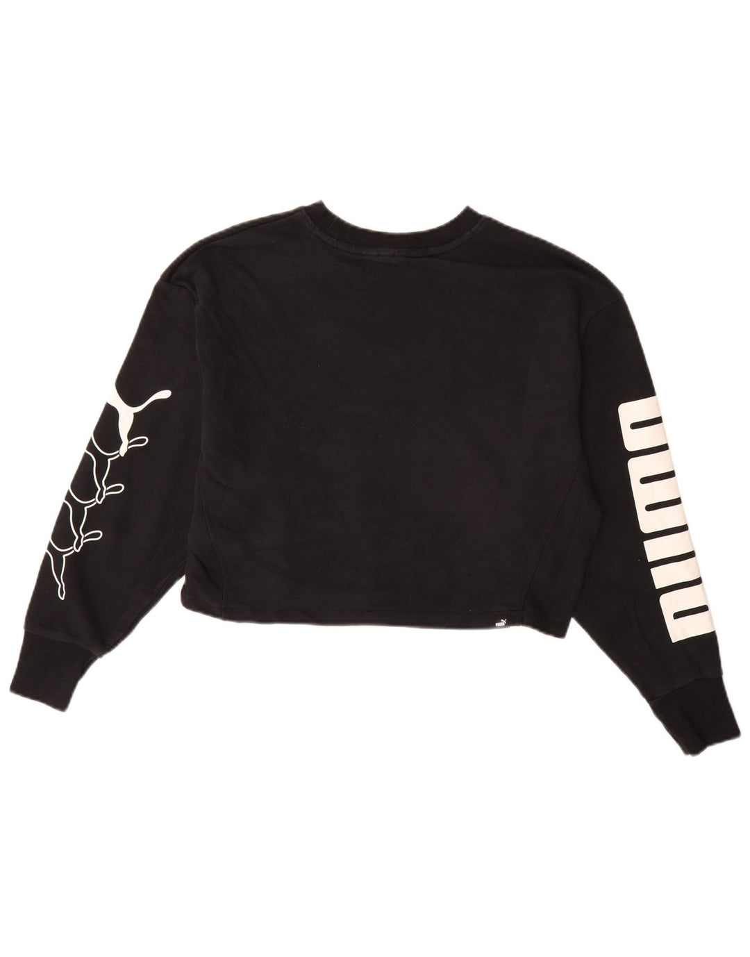 Felpa corta con grafica oversize da donna PUMA UK 10 piccola nera