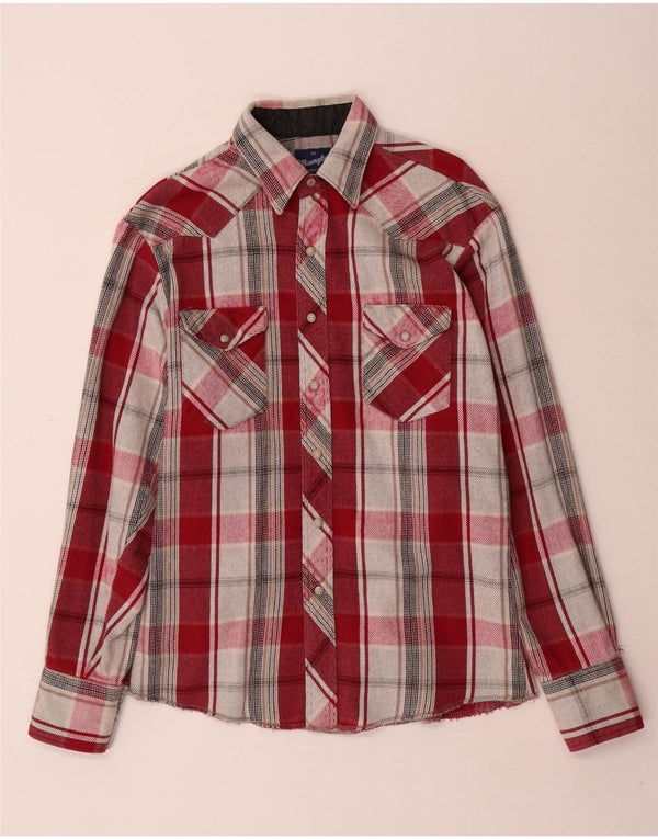 Camicia da uomo in flanella Wrangler a quadri rossi medi