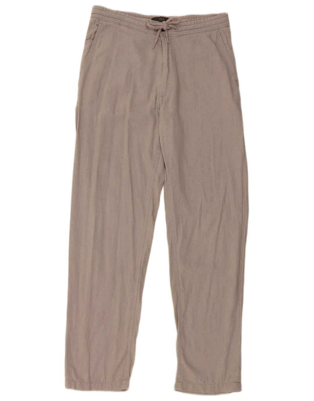 Pantaloni chino dritti regolari da donna Marks & Spencer W30 L31 Lino grigio