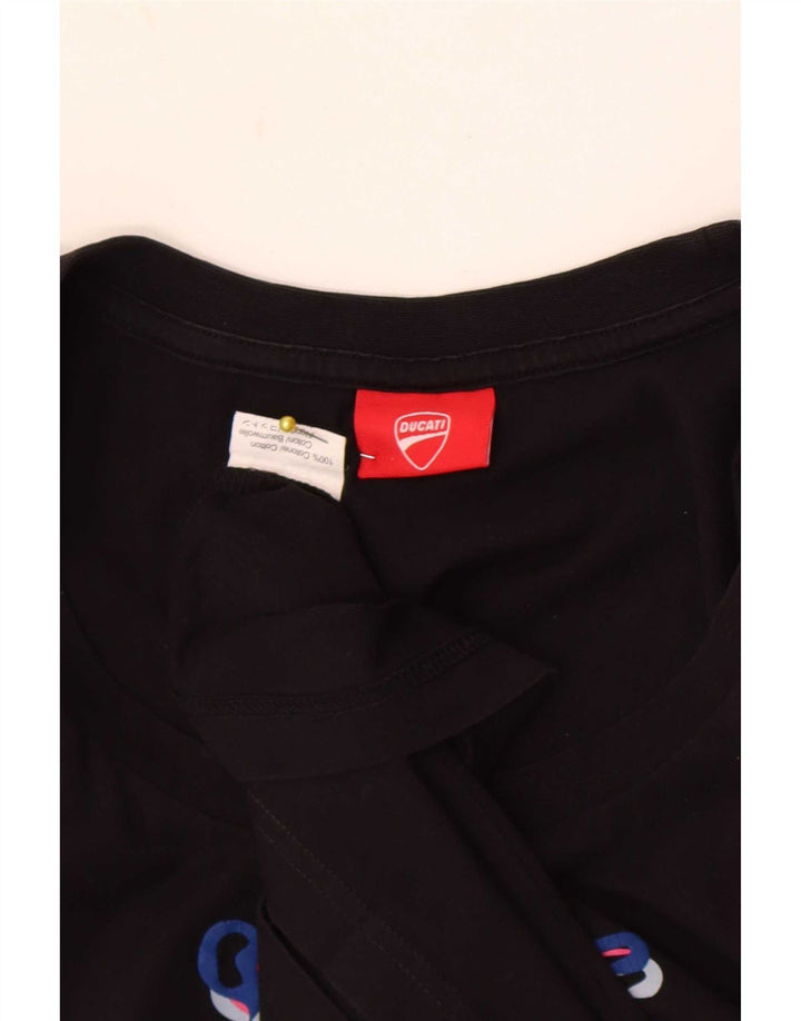 T-shirt grafica da donna Ducati Top UK 12 cotone medio nero