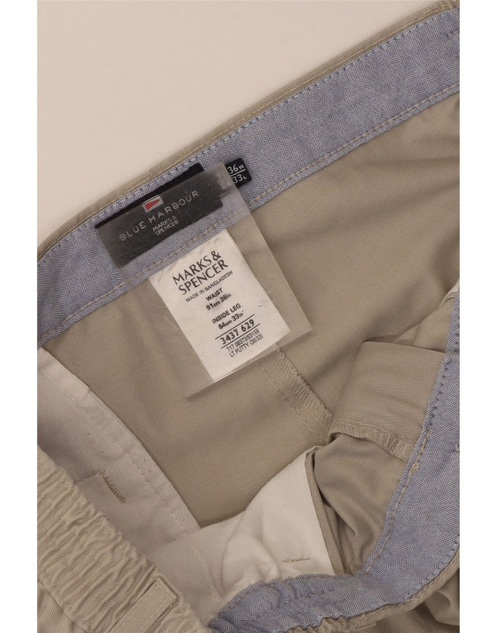 Pantaloni chino con pegged Marks & Spencer da uomo blu W36 L33 Beige