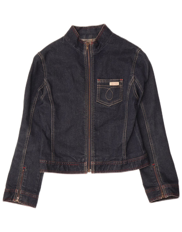 Giacca di jeans per ragazze Calvin Klein Jeans 9-10 anni in cotone blu navy