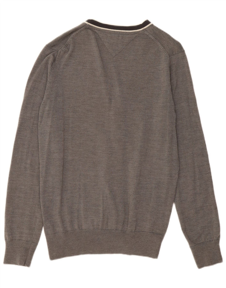 Maglione cardigan da uomo Tommy Hilfiger piccolo in lana grigia