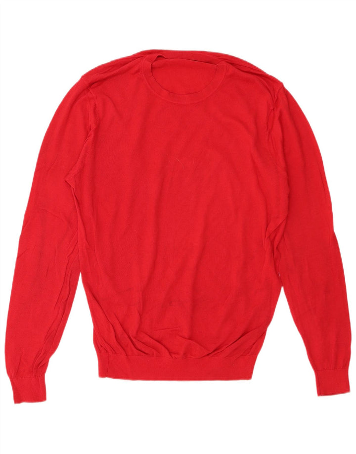 Maglione girocollo da uomo Zara grande in cotone rosso