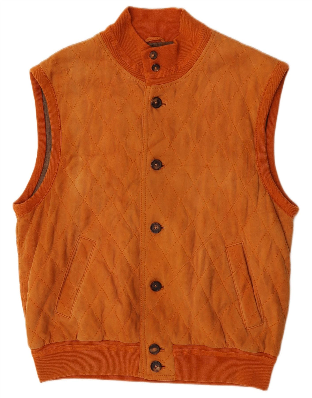 Gilet trapuntato da uomo Mila Schon UK 38 arancione medio