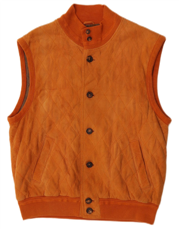 Gilet trapuntato da uomo Mila Schon UK 38 arancione medio