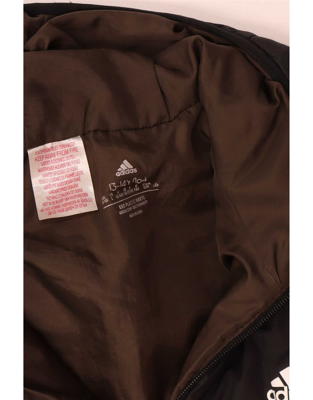 Giacca imbottita con cappuccio Adidas da ragazzo 13-14 anni Poliestere color block kaki