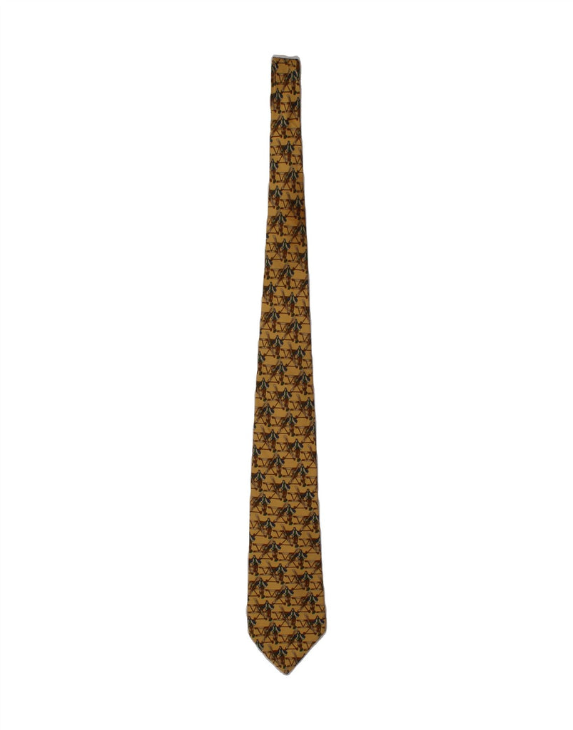 SALVATORE FERRAGAMO Mens Graphic Tie One Size Yellow Silk Vintage Salvatore Ferragamo and Second-Hand Salvatore Ferragamo from Messina Hembry 