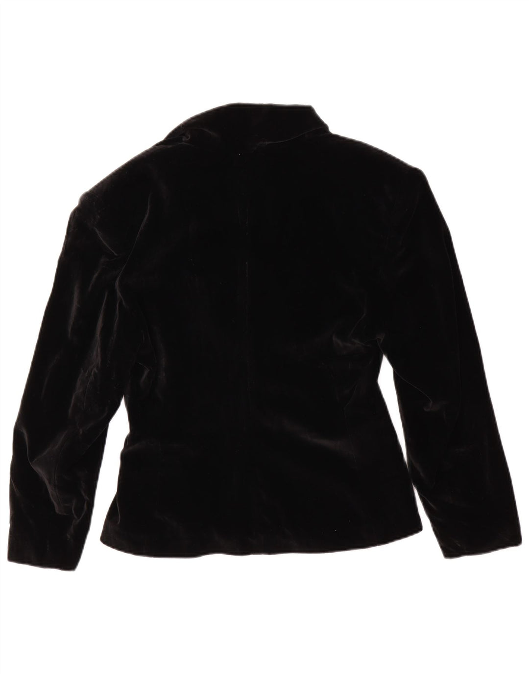 Giacca blazer in velluto doppio petto vintage da donna UK 10 piccola nera
