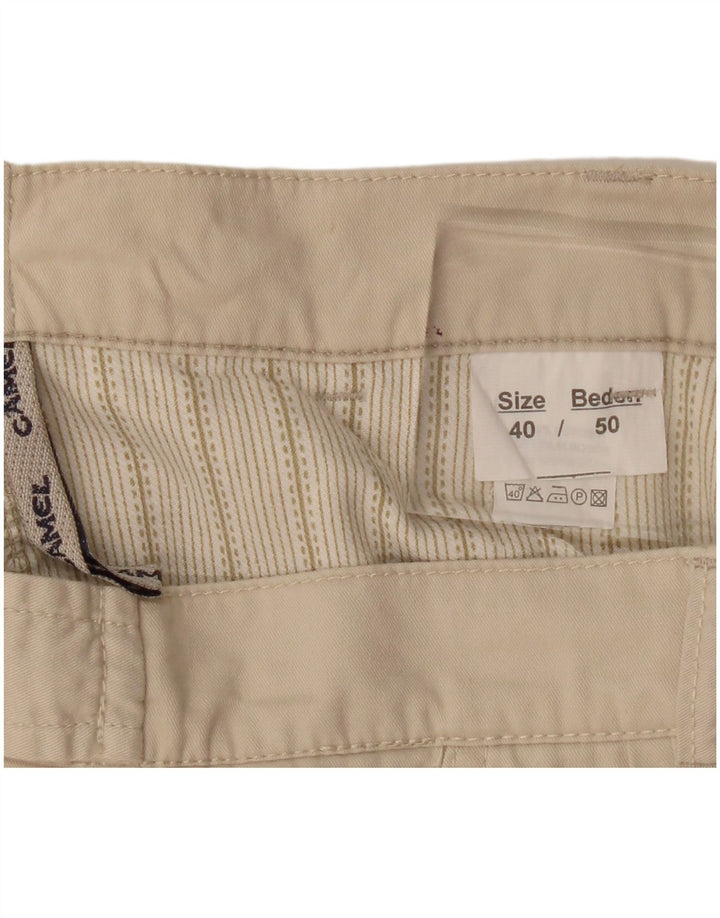 Pantaloncini cargo da uomo Camel W40 XL in cotone beige