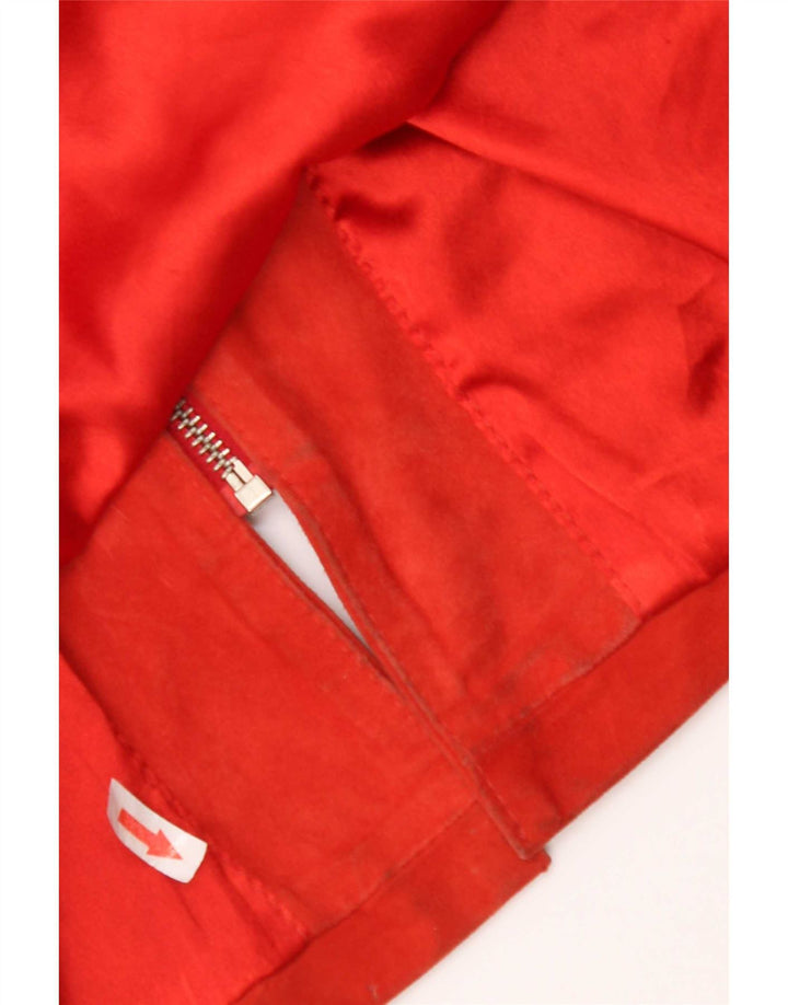 Giacca vintage in pelle scamosciata da donna UK 14 in pelle arancione media