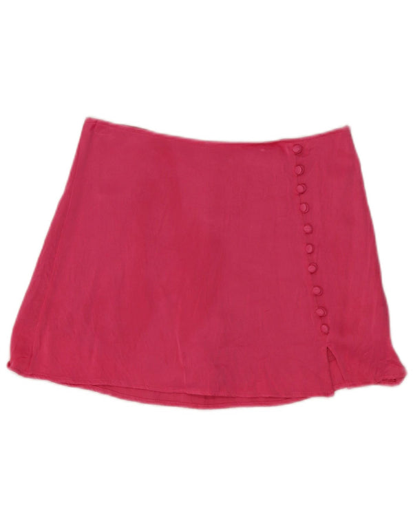 Gonna corta da donna Zara media W28 rosa in viscosa