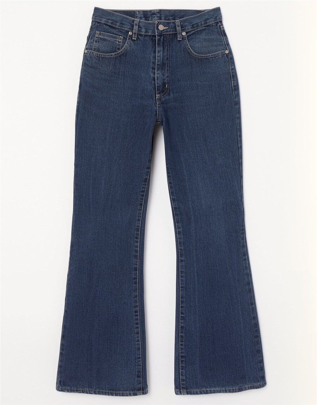 Wild Jeans Donna A Vita Alta Svasato IT 42 Medio W26 L30 Cotone Blu