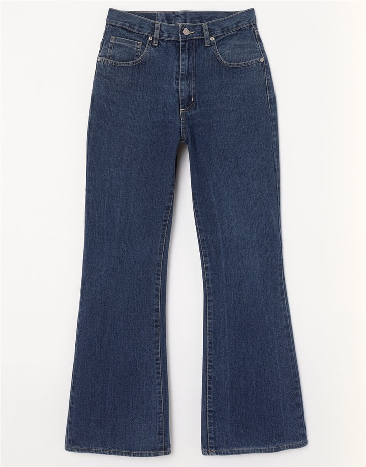 Wild Jeans Donna A Vita Alta Svasato IT 42 Medio W26 L30 Cotone Blu