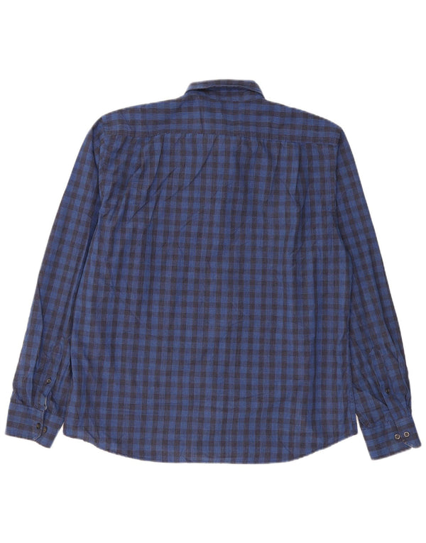 Camicia Izod da uomo rilassata classica vestibilità rilassata XL blu in cotone a quadretti classico