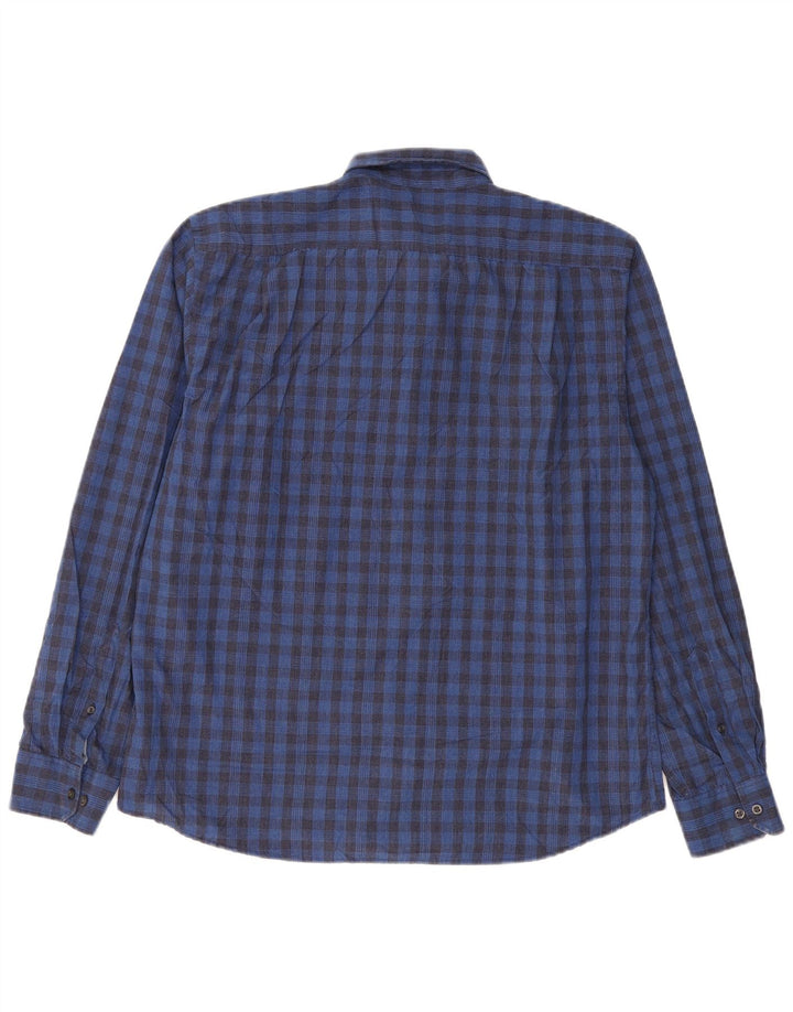 Camicia Izod da uomo rilassata classica vestibilità rilassata XL blu in cotone a quadretti classico