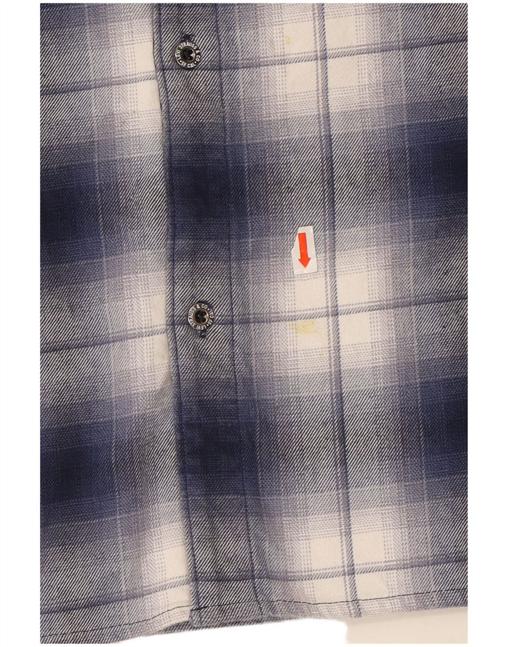 LEVI'S Boys Flannel Shirt 13-14 Years Navy Blue Check Cotton